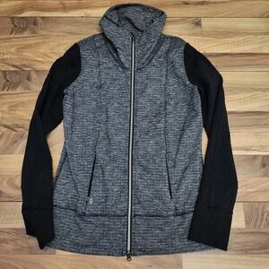 LULULEMON Jacket Womens size 8 Daily Yoga Coco Pique Black Nylon Polyester Blend